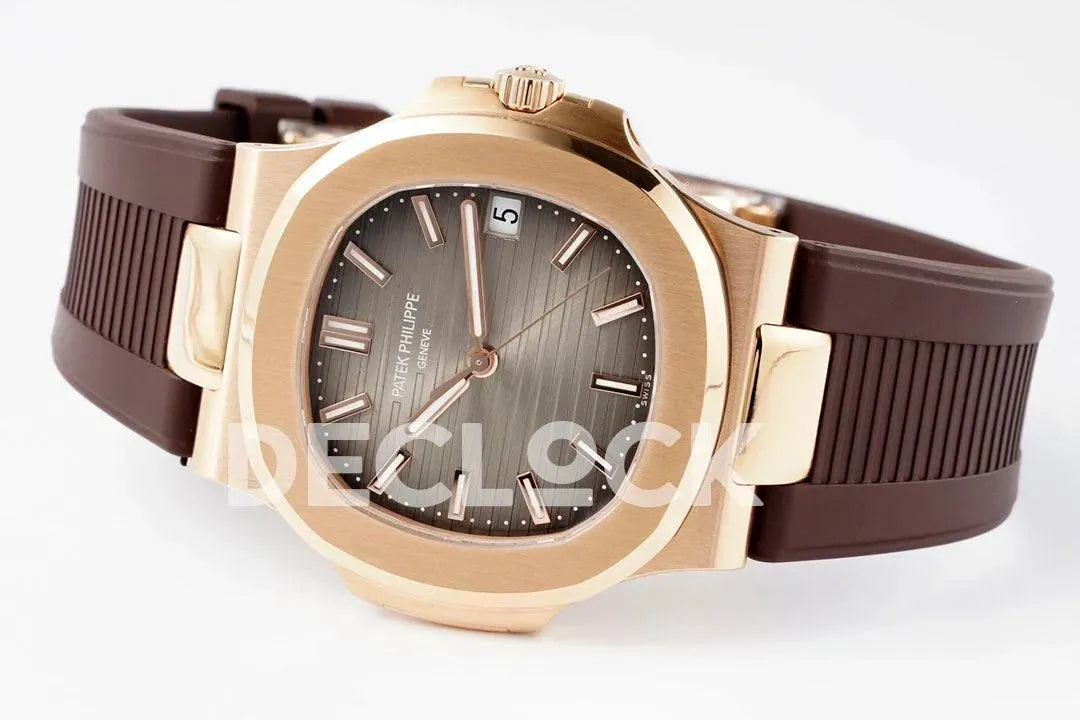 Nautilus 5711/1R Best Edition Brown Textured Dial on Brown Rubber Strap