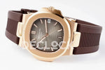 Nautilus 5711/1R Best Edition Brown Textured Dial on Brown Rubber Strap