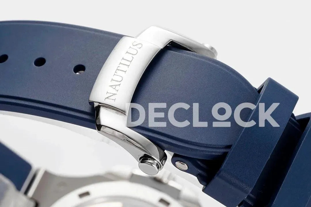 Nautilus 5711/1A Blue Textured Dial on Blue Rubber Strap