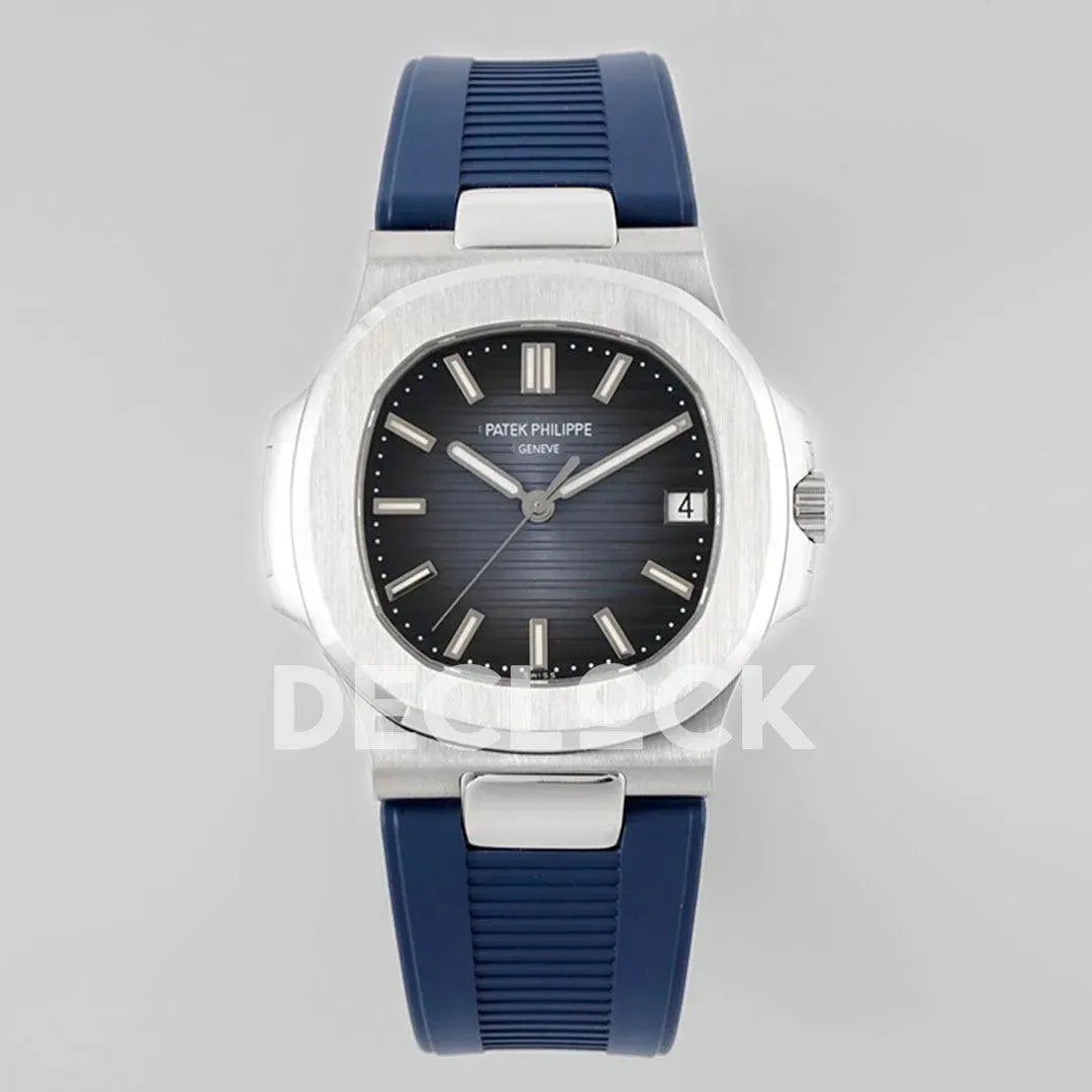 Nautilus 5711/1A Blue Textured Dial on Blue Rubber Strap