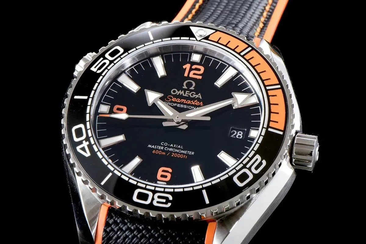 Seamaster Planet Ocean 600M 43.5mm Black Dial in Steel on Leather Strap