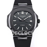 AET Nautilus 5711 Black Ceramic AMGF Black Dial on Black Rubber Strap