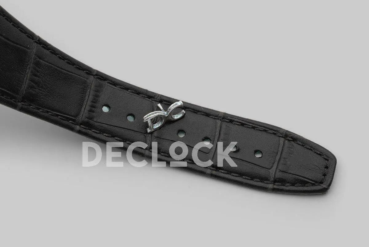 Replica Audemars Pigeut Royal Oak 15202 Steel Black Dial on Black Leather Strap - Replica Watches