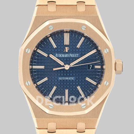 Replica Audemars Pigeut Royal Oak 15400 Rose Gold Blue Dial - Replica Watches