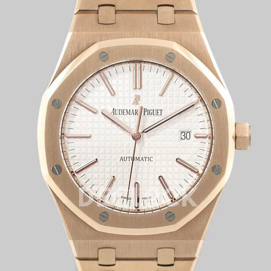 Replica Audemars Pigeut Royal Oak 15400 Rose Gold White Dial - Replica Watches