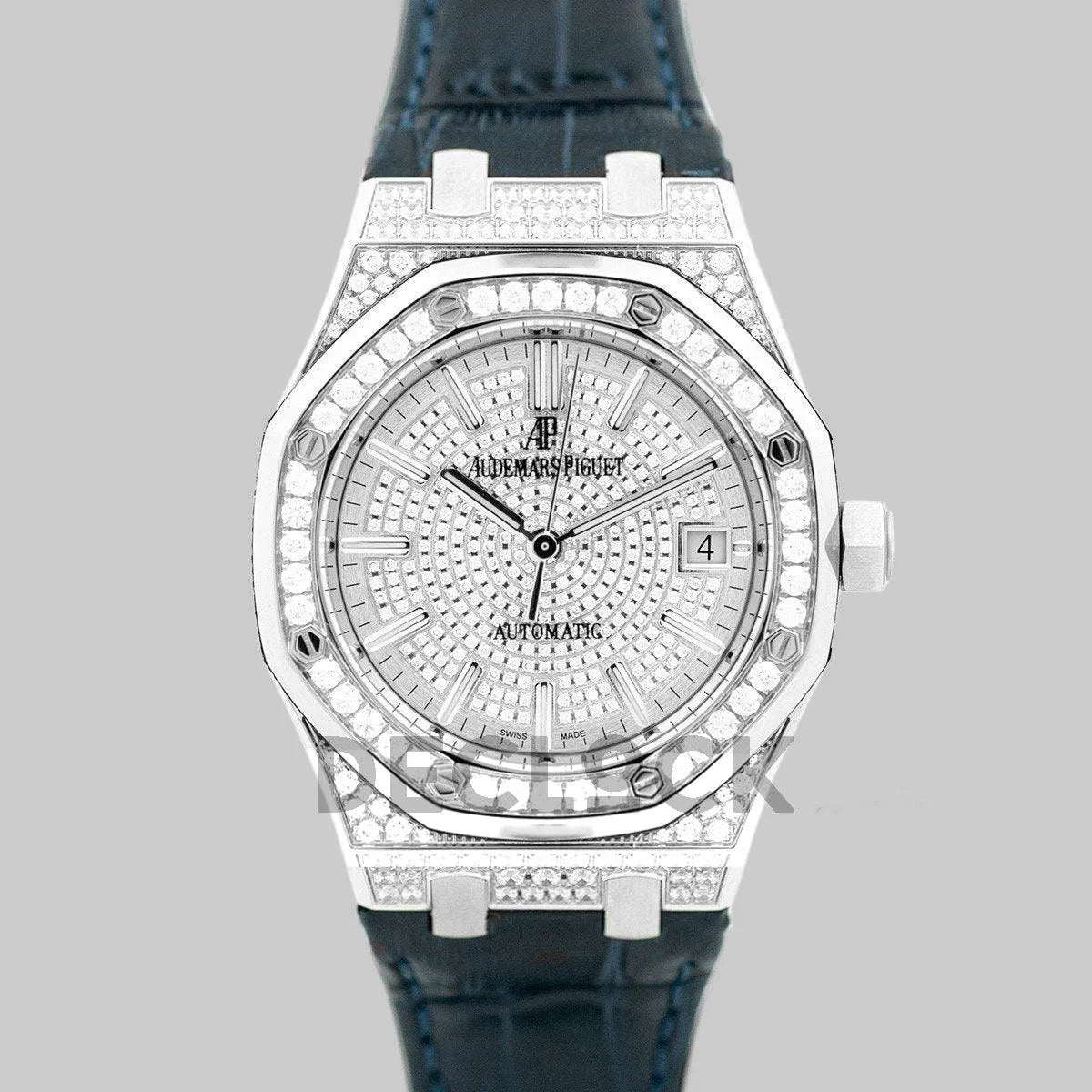 Replica Audemars Pigeut Royal Oak 15452BC White Gold Pave Diamonds - Replica Watches