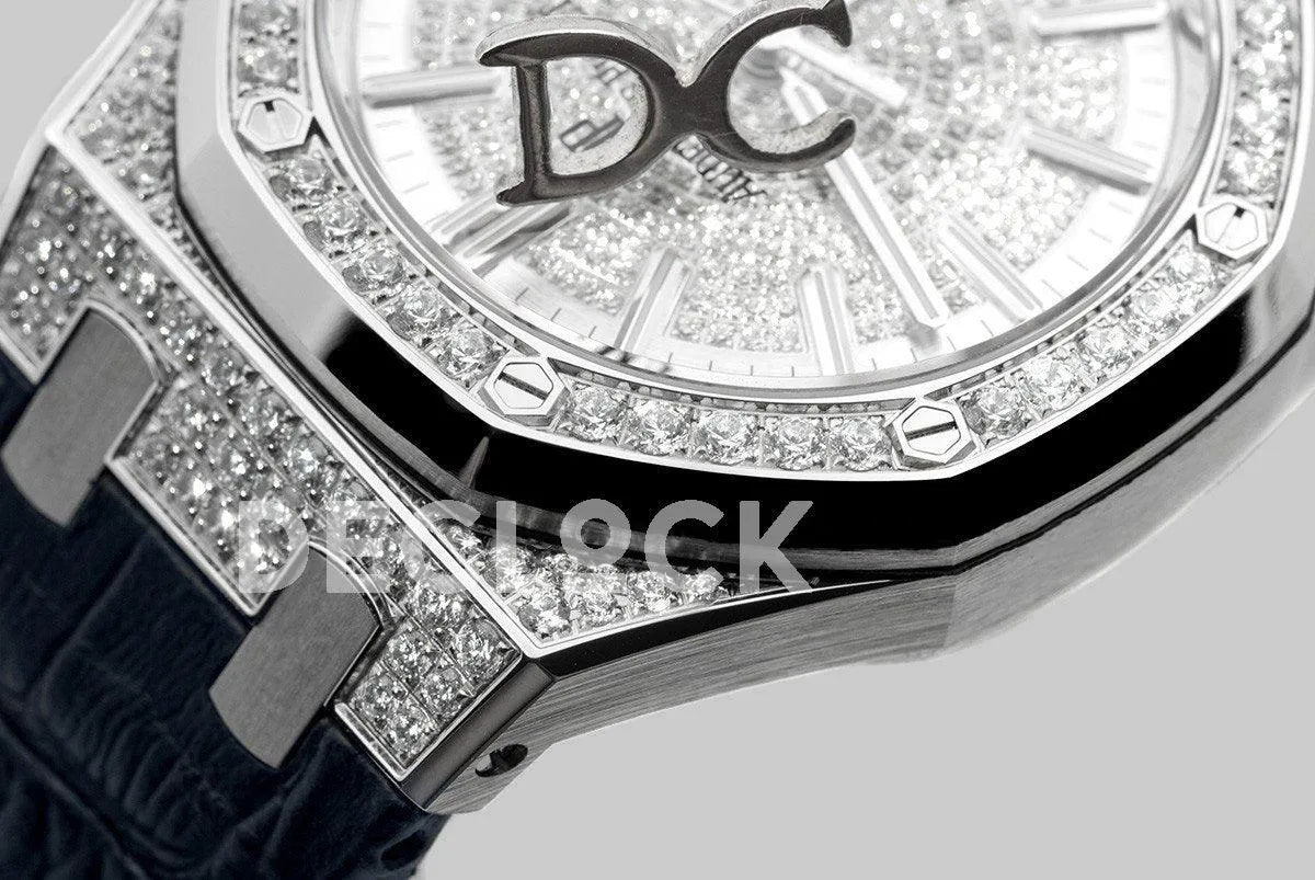 Replica Audemars Pigeut Royal Oak 15452BC White Gold Pave Diamonds - Replica Watches