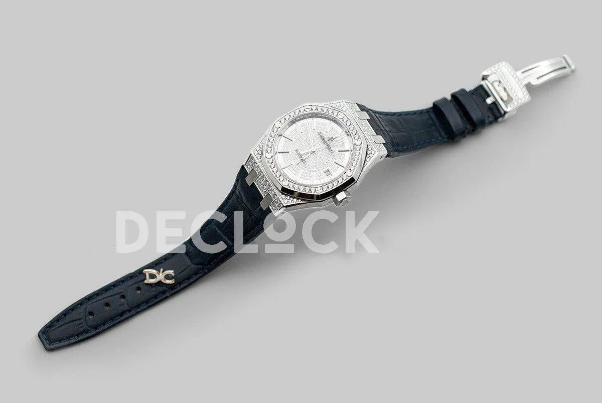 Replica Audemars Pigeut Royal Oak 15452BC White Gold Pave Diamonds - Replica Watches