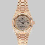 Replica Audemars Pigeut Royal Oak 41mm 15402OR Full Diamond Paved In Pink Gold on Bracelet - Replica Watches