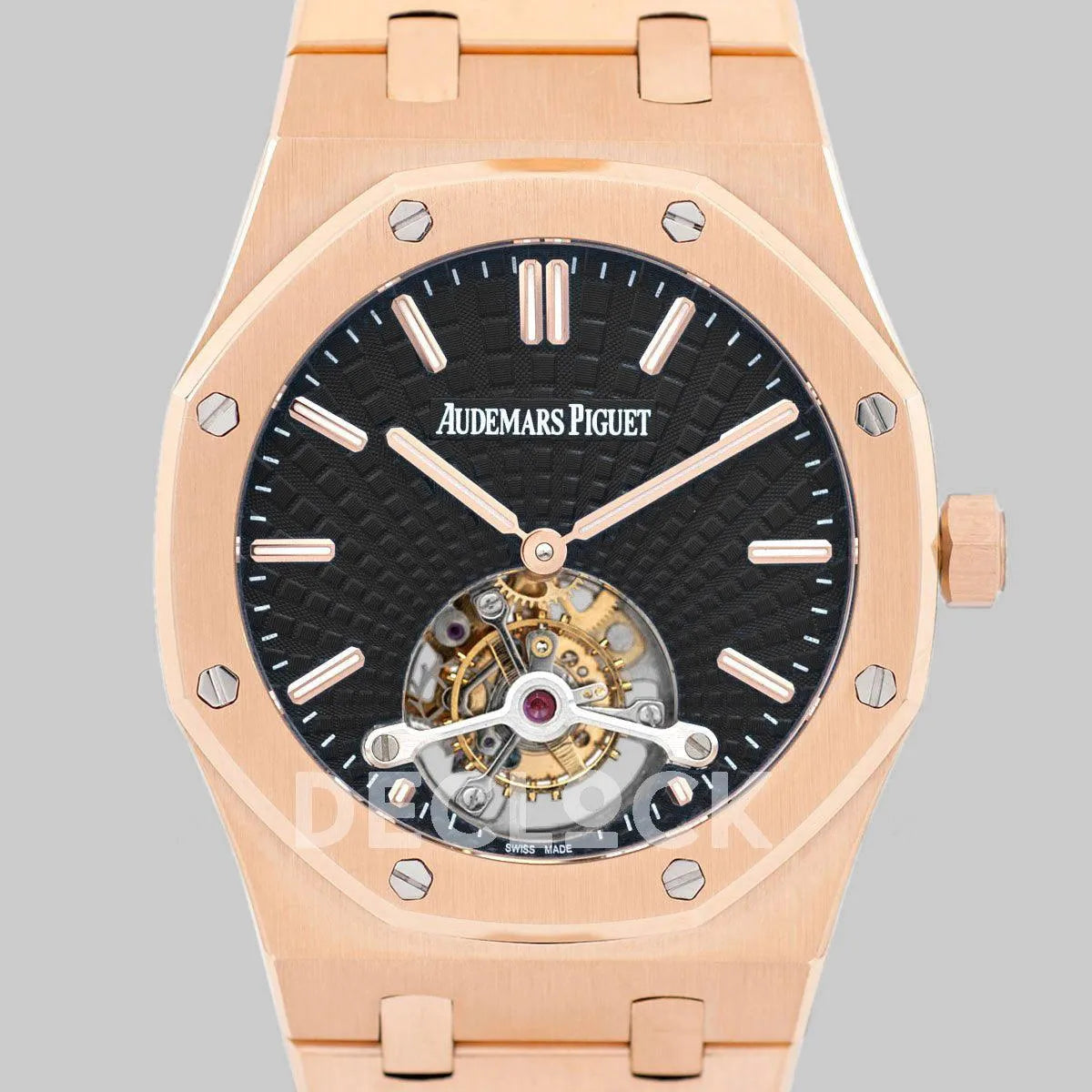 Replica Audemars Pigeut Royal Oak Tourbillon Extra-Thin Black Dial in Rose Gold 2018 SIHH Ref. 26522OR - Replica Watches