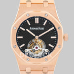 Replica Audemars Pigeut Royal Oak Tourbillon Extra-Thin Black Dial in Rose Gold 2018 SIHH Ref. 26522OR - Replica Watches