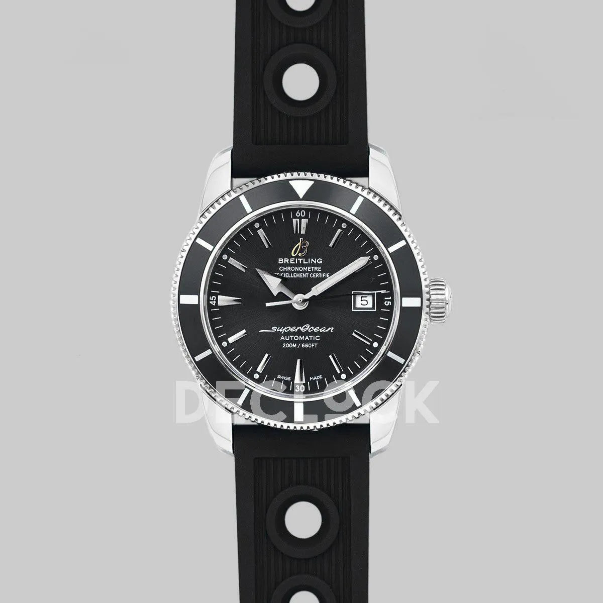 Replica Breitling Superocean Heritage II B20 Automatic in Black Dial with Black Bezel on Black Rubber Strap - Replica Watches