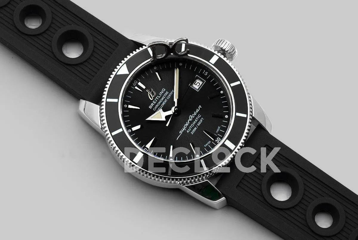 Replica Breitling Superocean Heritage II B20 Automatic in Black Dial with Black Bezel on Black Rubber Strap - Replica Watches