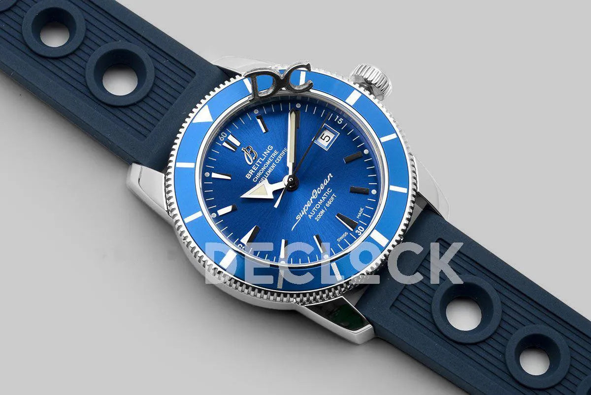 Replica Breitling Superocean Heritage II B20 Automatic in Blue Dial with Blue Bezel on Blue Rubber Strap - Replica Watches