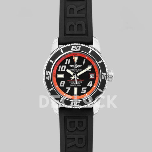 Replica Breitling Superocean II 42 Black/Red Dial in Steel - Replica Watches