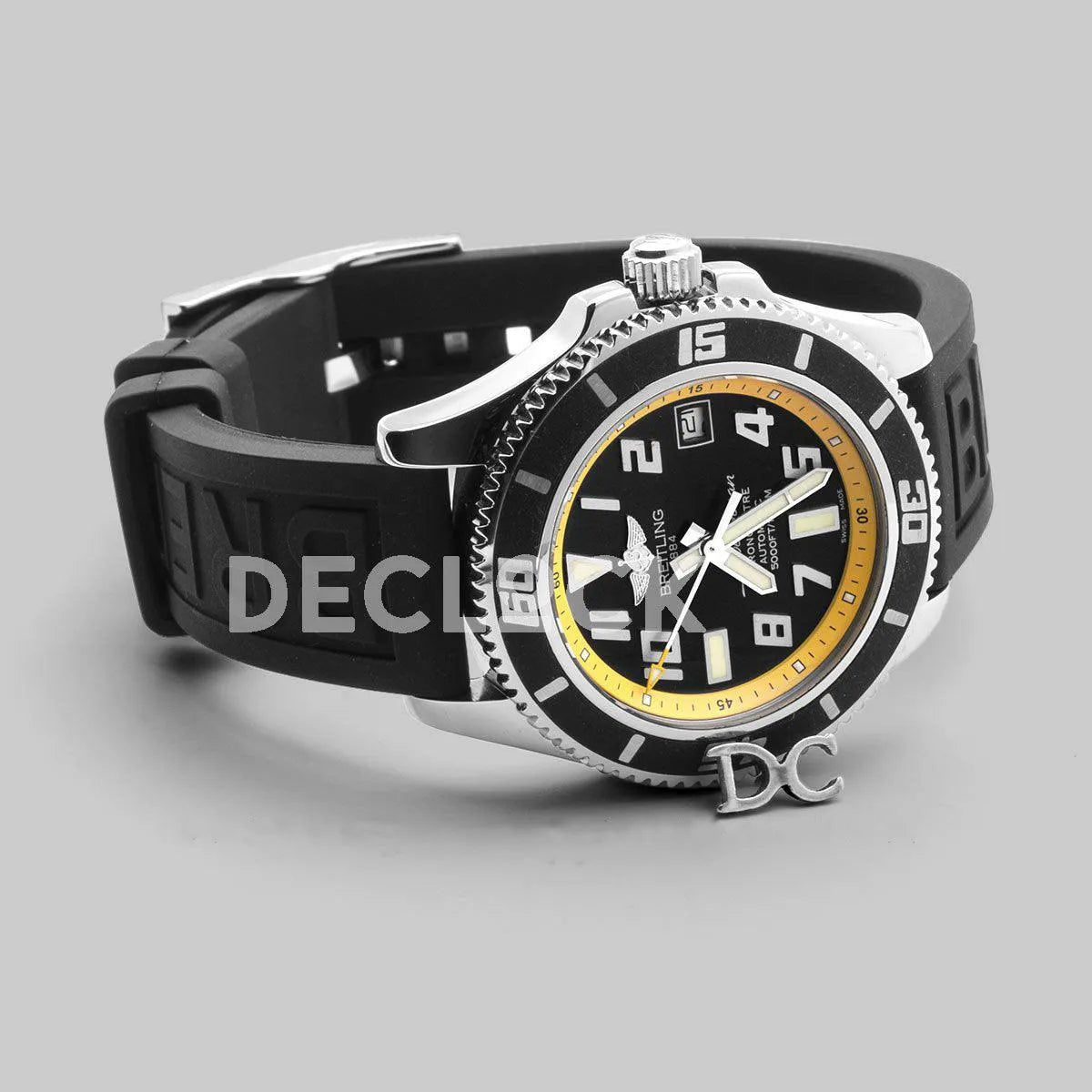 Replica Breitling Superocean II 42 Black/Yellow Dial in Steel - Replica Watches