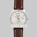 Replica Breitling Transoccean Day & Date Silver Dial in Steel on Leather Strap - Replica Watches