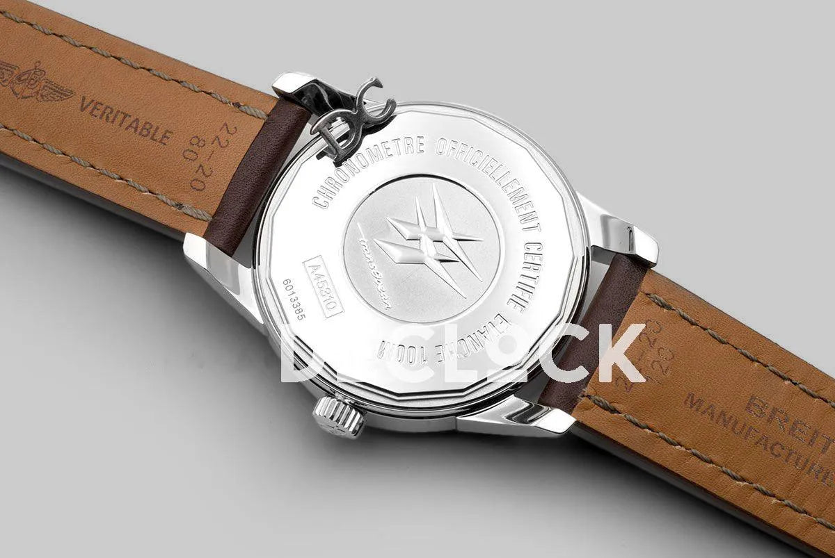 Replica Breitling Transoccean Day & Date Silver Dial in Steel on Leather Strap - Replica Watches