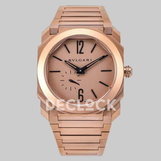 Replica Bvlgari Octo Finissimo Ref: 102912 Rose Gold Dial - Replica Watches