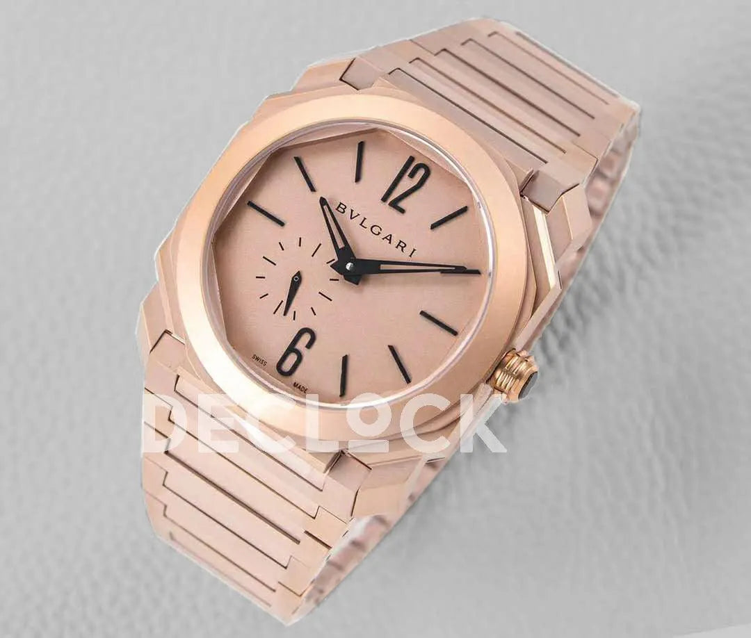 Replica Bvlgari Octo Finissimo Ref: 102912 Rose Gold Dial - Replica Watches