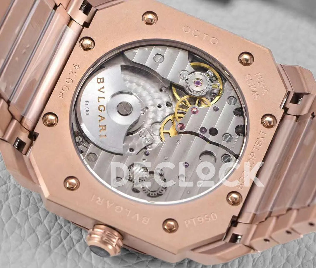 Replica Bvlgari Octo Finissimo Ref: 102912 Rose Gold Dial - Replica Watches