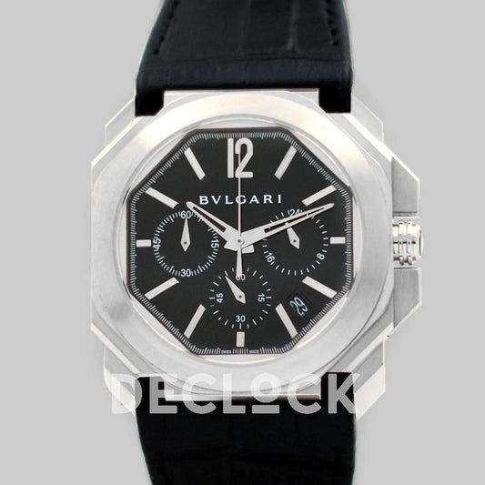 Replica Bvlgari Octo Velocissimo Chronograph Steel in Black Dial - Replica Watches