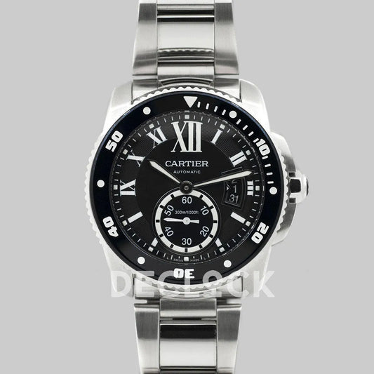 Replica Cartier Calibre de Cartier Diver Black Dial in Steel Bracelet - Replica Watches