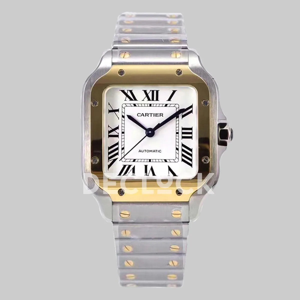 Replica Cartier Santos de Cartier 35mm White Dial in Steel/Yellow Gold - Replica Watches