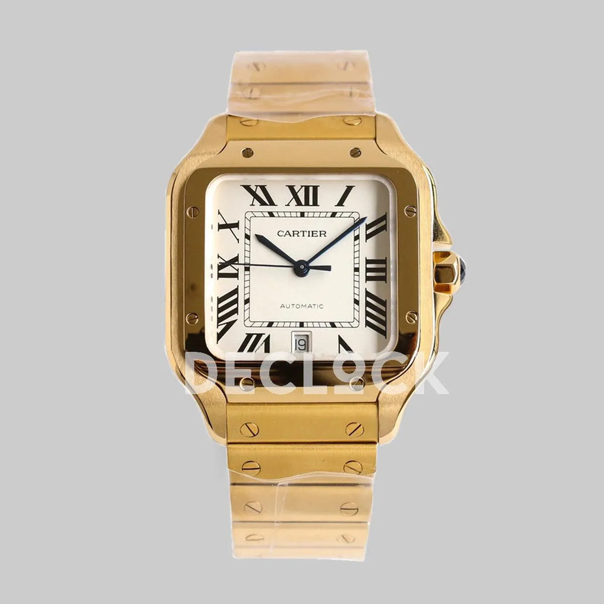 Replica Cartier Santos de Cartier 35mm White Dial in Yellow Gold - Replica Watches