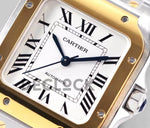 Replica Cartier Santos de Cartier 40mm White Dial in Steel/Rose Gold - Replica Watches