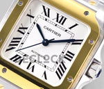 Replica Cartier Santos de Cartier 40mm White Dial in Steel/Yellow Gold - Replica Watches