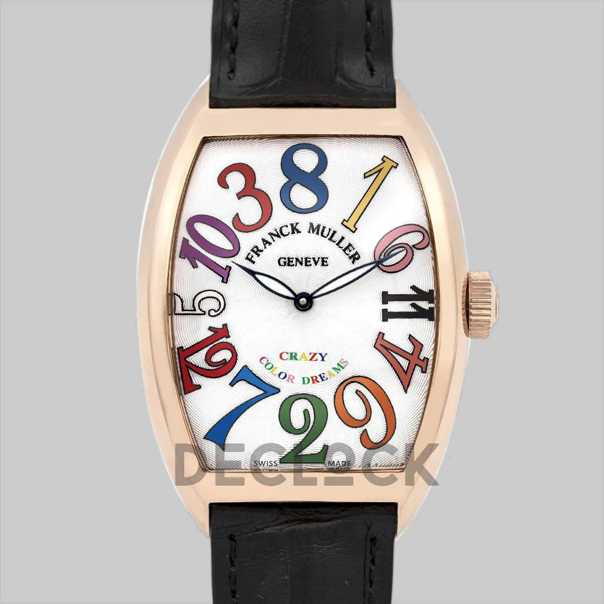 Replica Franck Muller Crazy Hours White Dial with Colourful Markers in Rose Gold - Replica Watches