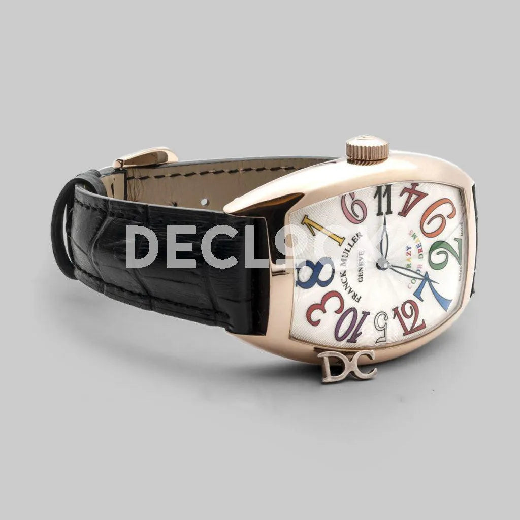 Replica Franck Muller Crazy Hours White Dial with Colourful Markers in Rose Gold - Replica Watches