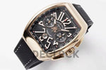 Replica Franck Muller Vanguard V45 Chronograph Black Dial with White Marker in Rose Gold on Nylon Strap - Replica Watches