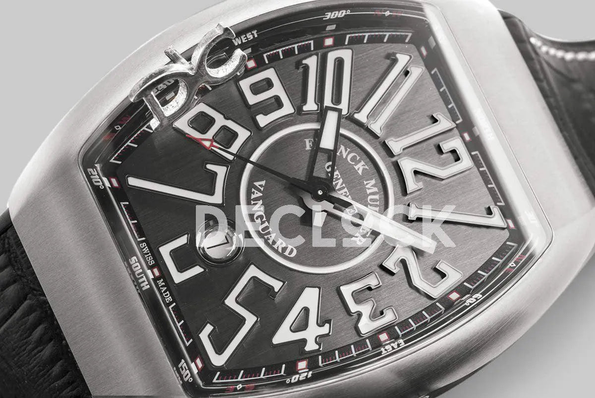 Replica Franck Muller Vanguard V45 Titanium SC DT BR Grey Dial on Black Strap - Replica Watches