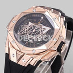 Replica Hublot Big Bang Sang Bleu II Rose Gold on Black Rubber Strap - Replica Watches