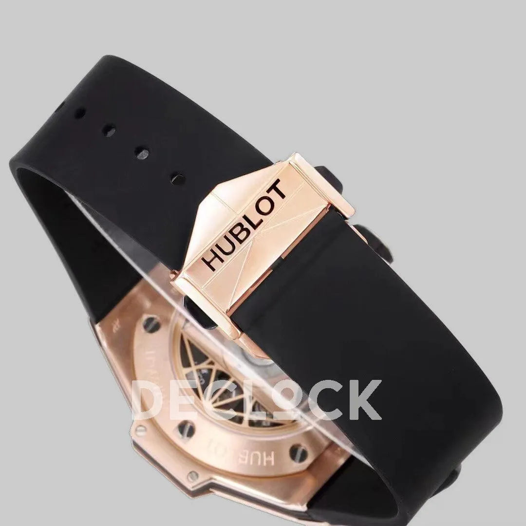 Replica Hublot Big Bang Sang Bleu II Rose Gold on Black Rubber Strap - Replica Watches