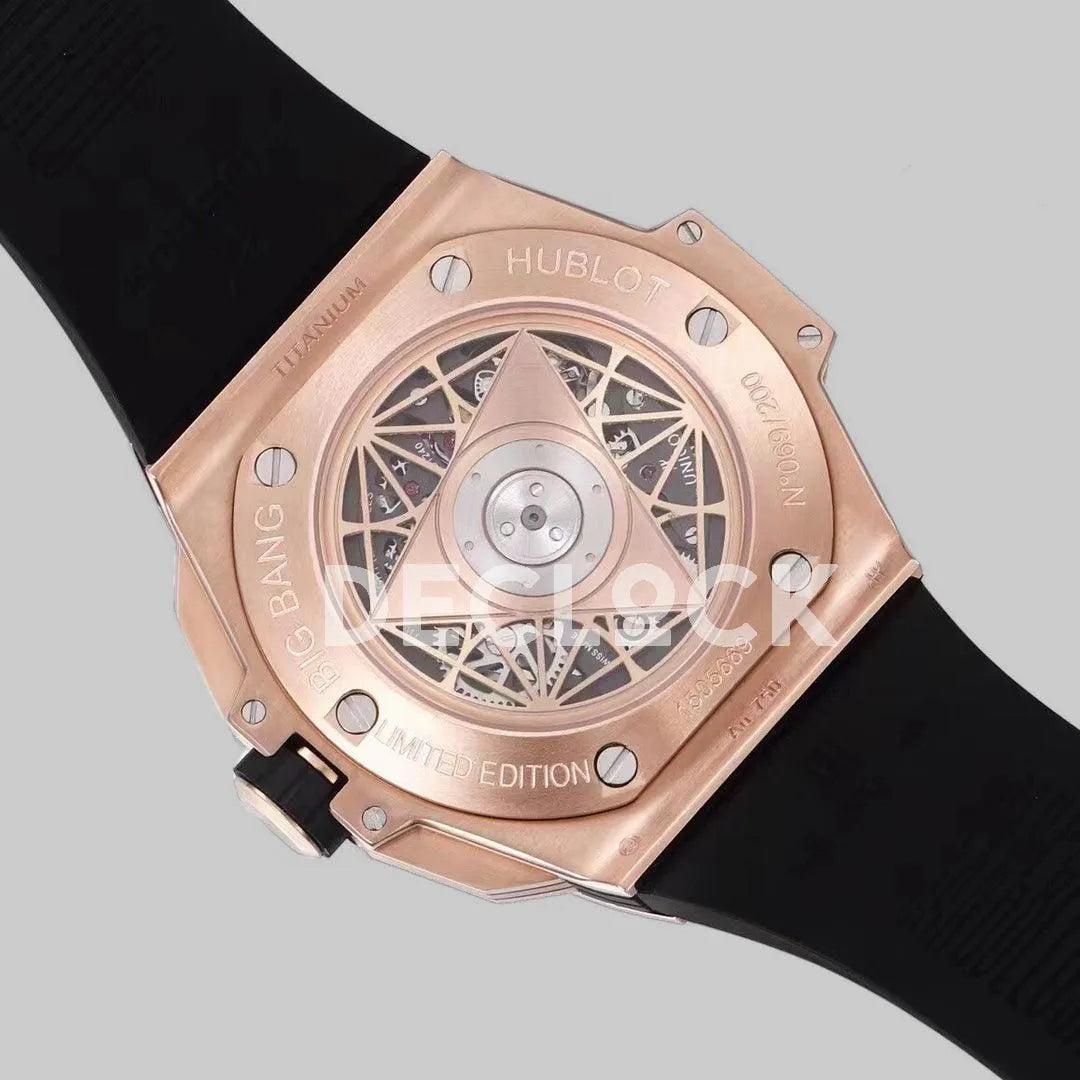 Replica Hublot Big Bang Sang Bleu II Rose Gold on Black Rubber Strap - Replica Watches