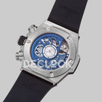 Replica Hublot Big Bang Unico Steel Blue Ceramic Bezel on Black Rubber Strap - Replica Watches