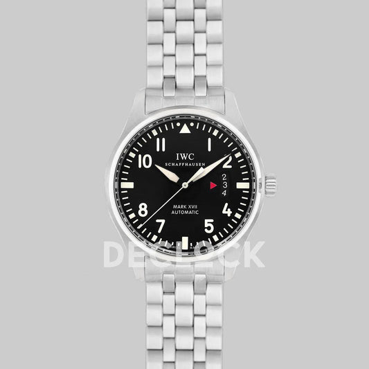 Replica IWC Mark XVII Black Dial on Steel Bracelet IW326504 - Replica Watches