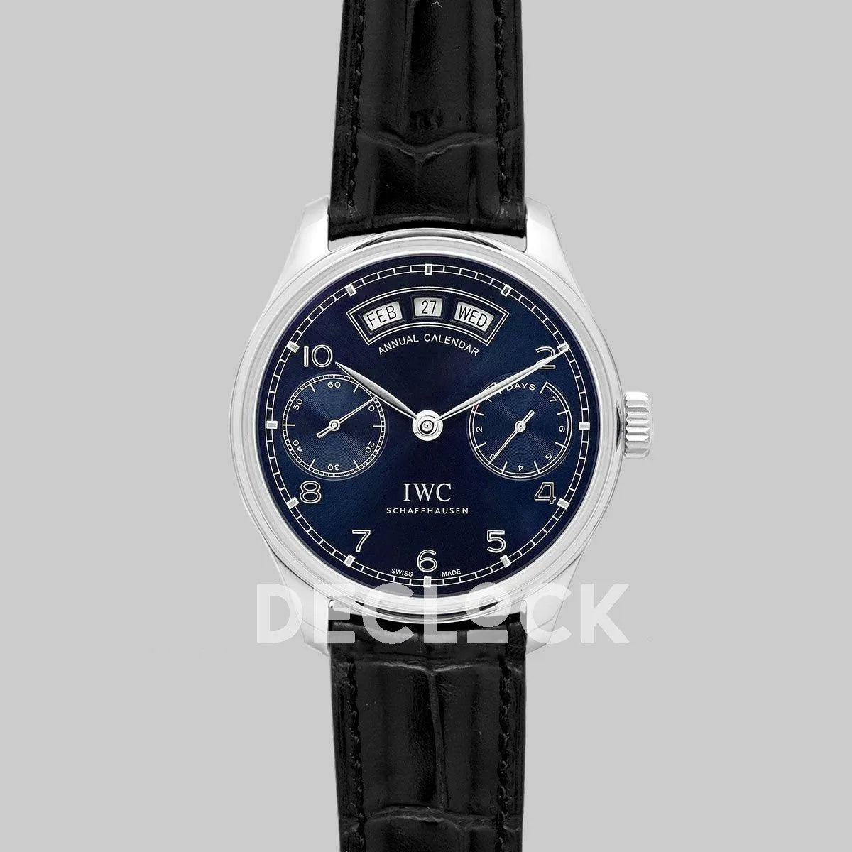 Replica IWC Portugieser Annual Calendar IW503502 Blue Dial in Steel - Replica Watches