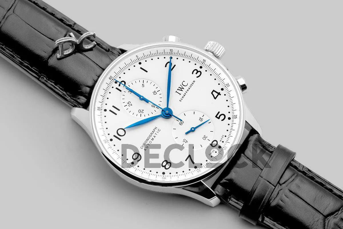 Replica IWC Portugieser Chronograph Edition 150 Years IW371601 White Dial in Steel - Replica Watches