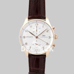 Replica IWC Portugieser Chronograph IW371611 White Dial in Rose Gold - Replica Watches