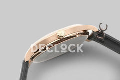 Replica IWC Portuguese Hand Wound Eight Days IW545406 Black Dial in Rose Gold - Replica Watches