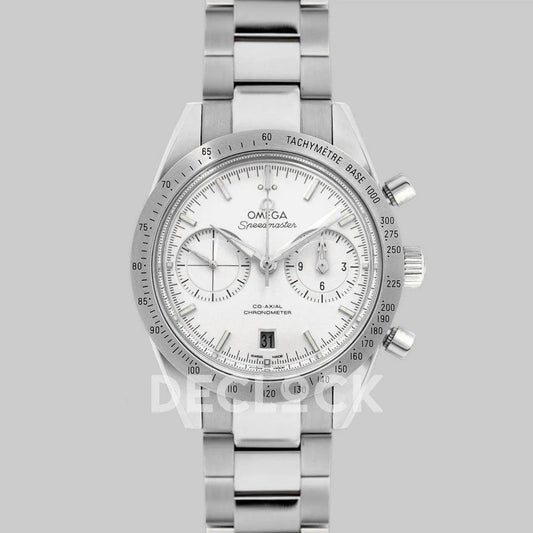 Replica Omega Speedmaster ’57 Co-Axial White Dial in Steel on Bracelet - Replica Watches