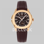 Replica Pattek Philippe Aquanaut 5164A Rose Gold Brown Dial on Brown Rubber Strap - Replica Watches