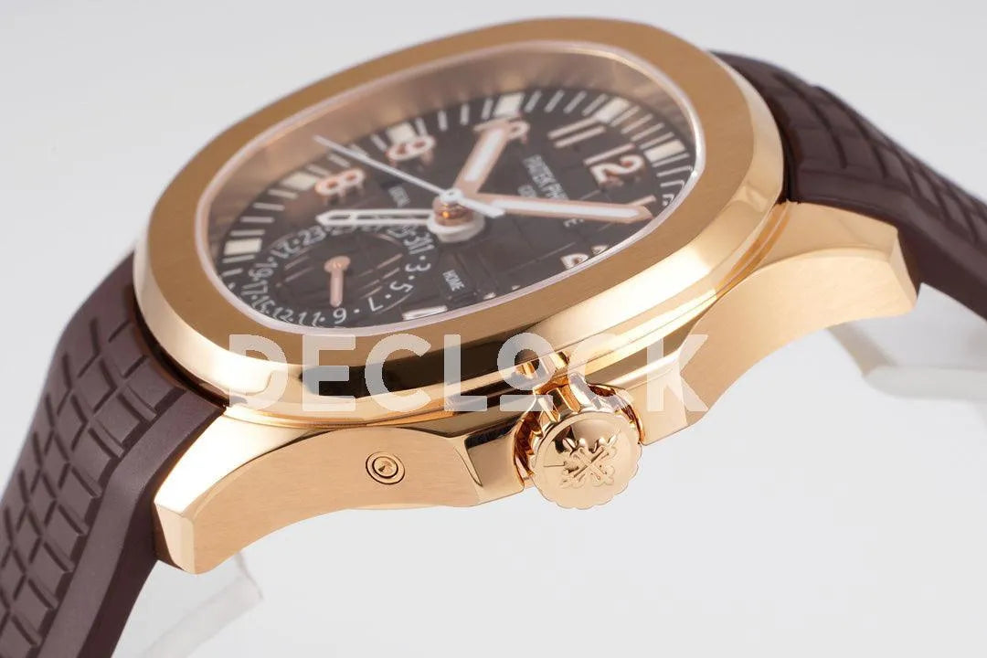 Replica Pattek Philippe Aquanaut 5164A Rose Gold Brown Dial on Brown Rubber Strap - Replica Watches