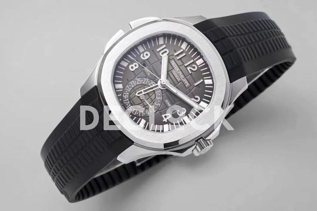 Replica Pattek Philippe Aquanaut 5164A Steel Gray Dial on Black Rubber Strap - Replica Watches