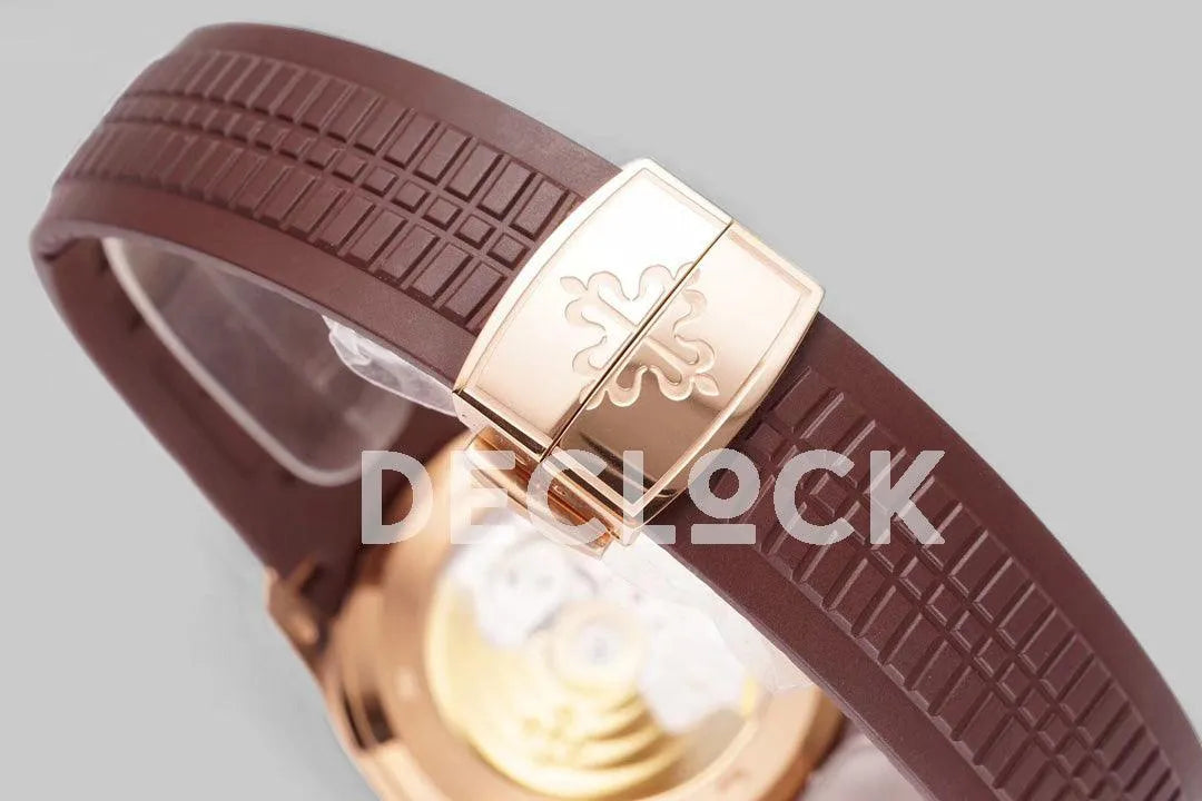 Replica Pattek Philippe Aquanaut 5167R Rose Gold Brown Dial on Brown Rubber Strap - Replica Watches