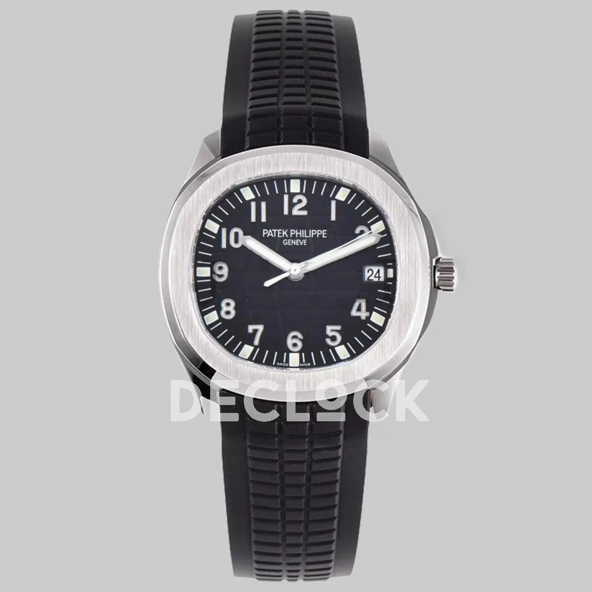 Replica Pattek Philippe Aquanaut 5167R Steel Black Dial on Black Rubber Strap - Replica Watches